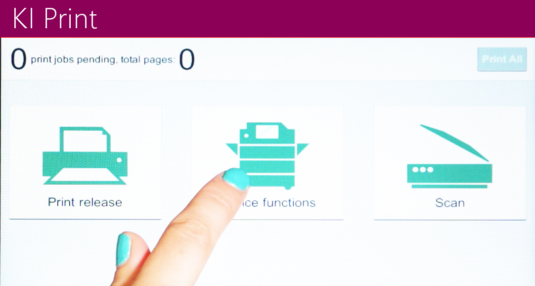 Image of the display of when you are printing at a printer.