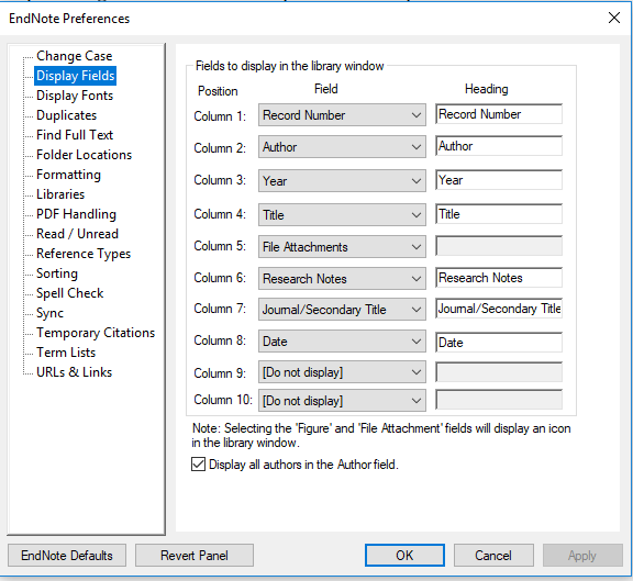 Endnote research note screenshot