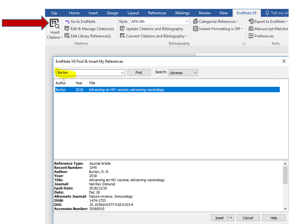 how to set default format in word for endnote citations
