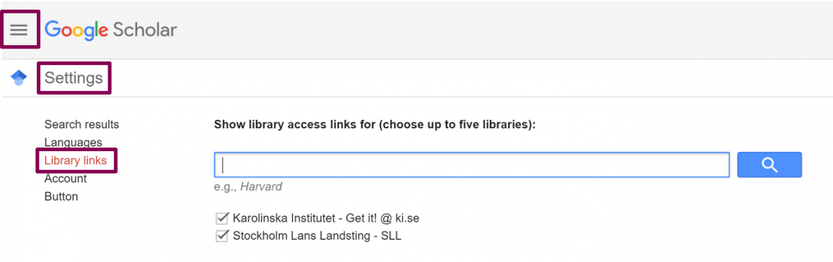 Google Scholar lägg till din institution