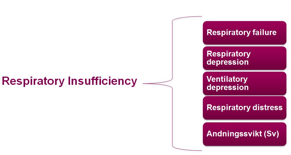 Example of mapping on the subject heading Respiratory insufficiency