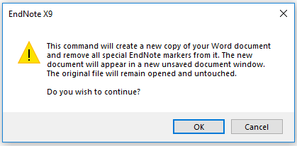 Endnote dialogue box screenshot