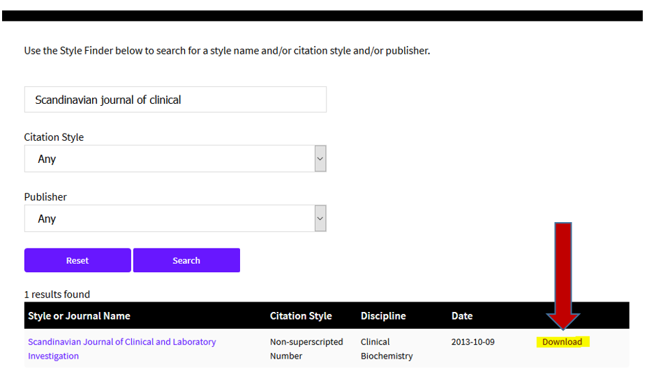 EndNote Output Styles screenshot