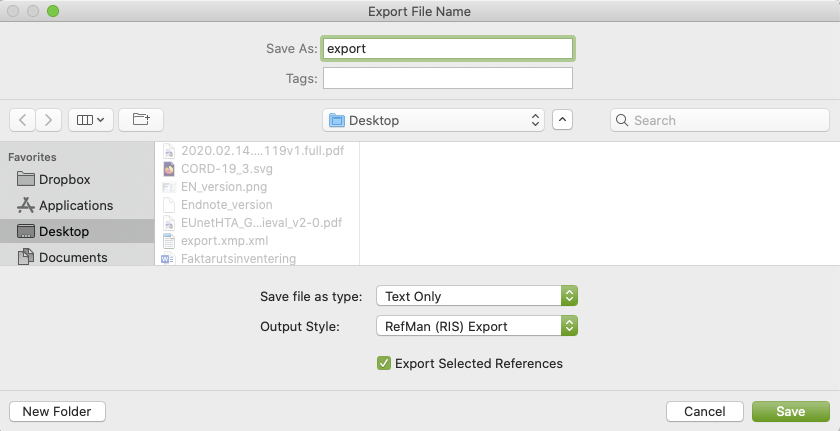 endnote with dropbox