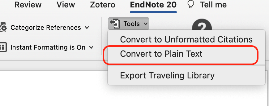 convert endnote to zotero in word