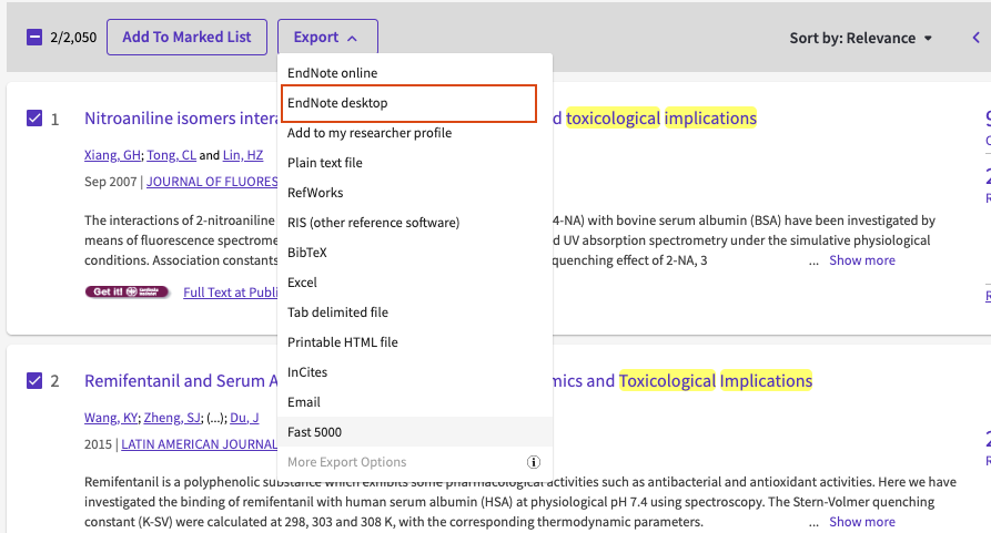 Save to EndNote