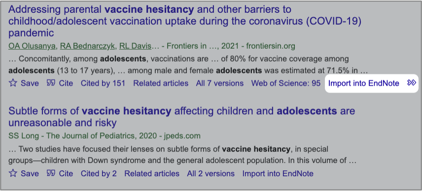 Export references from google scholar