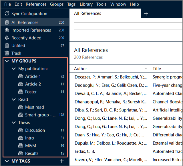 Endnote Groups