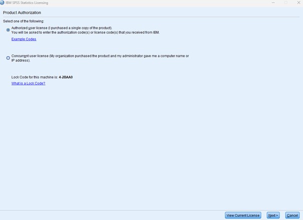 SPSS Authorized user license