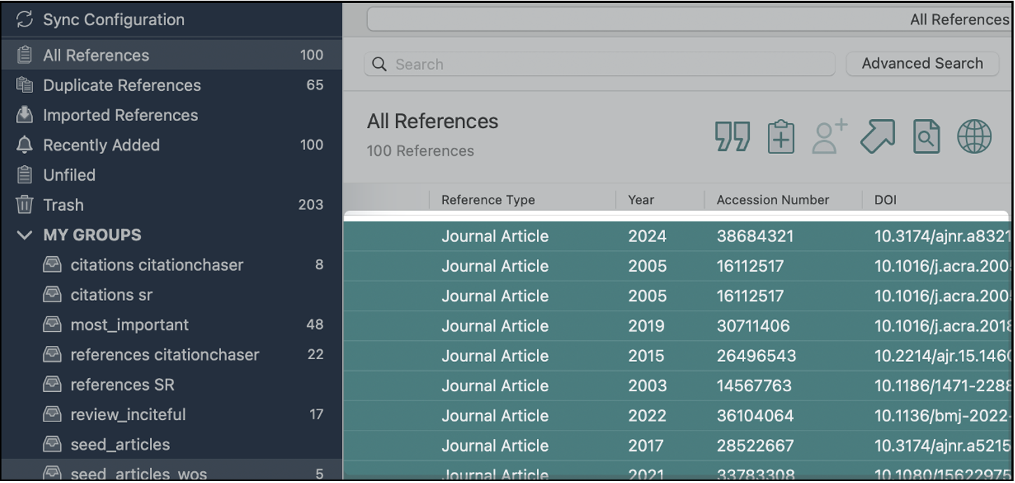 export all references from endnote